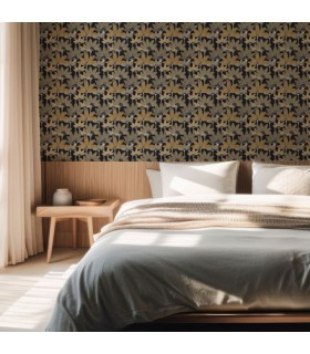 Papier peint BABEL MORDORE NOIR - Collection Babylone - CASADECO - Ref. BBLN89712390