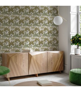 Papier peint BABEL VERT NIL - Collection Babylone - CASADECO - Ref. BBLN89717283