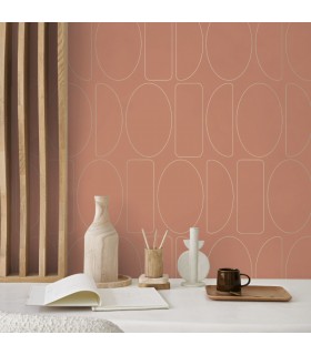 Papier peint LEGERETE TERRACOTTA - Collection Alchimie - CASADECO - Ref. ALMI89923596