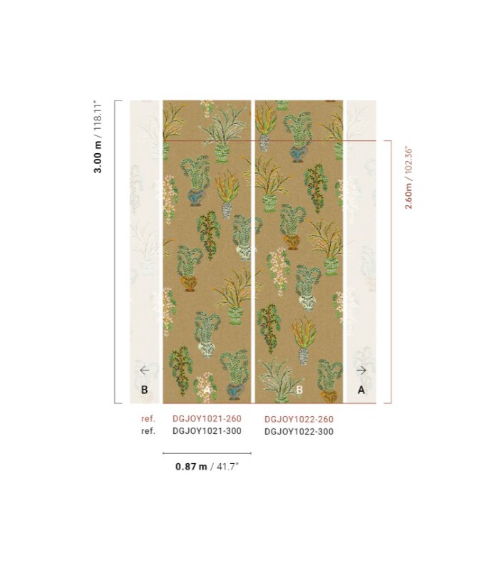 Papier Peint BOUQUET  FAWN DGJOY1022 260 - Collection JOY - MASUREEL - REF. DGJOY1022 260