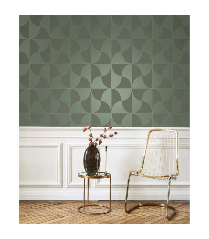 Papier peint VIREVOLTE VERT TAIGA - Collection Alchimie - CASADECO - Ref. ALMI89937777