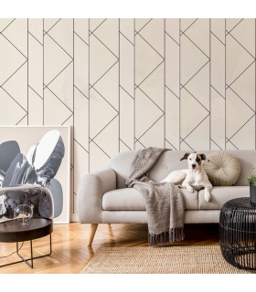 Papier peint PURE BEIGE / NOIR FUSAIN - Collection Alchimie - CASADECO - Ref. ALMI89901864