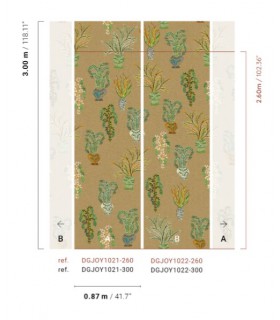 Papier Peint BOUQUET  FAWN DGJOY1022 300 - Collection JOY - MASUREEL - REF. DGJOY1022 300