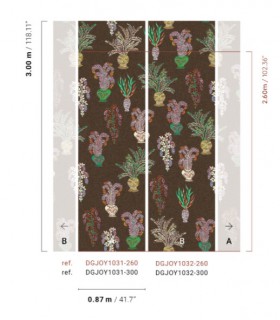 Papier Peint BOUQUET  UMBER DGJOY1032 300 - Collection JOY - MASUREEL - REF. DGJOY1032 300