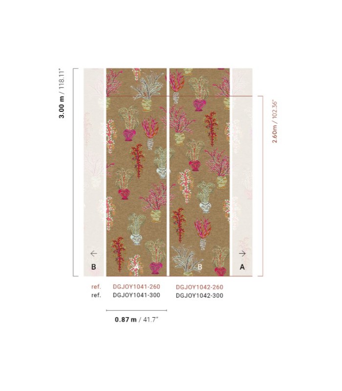 Papier Peint BOUQUET  PUNCH DGJOY1042 300 - Collection JOY - MASUREEL - REF. DGJOY1042 300