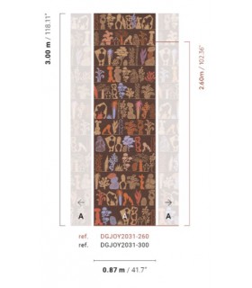 Papier Peint GAUDIA ROUGE DGJOY2031 260 - Collection JOY - MASUREEL - REF. DGJOY2031 260