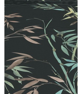 Papier peint Erismann, Collection Martinique - Intissé grainé, Décor : BAMBOU FOND NOIR