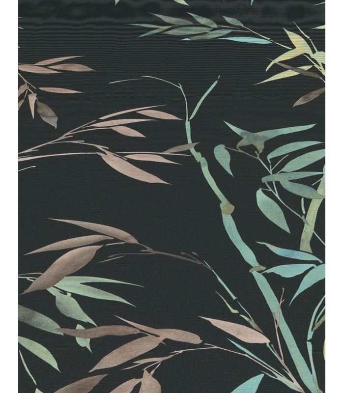 Papier peint Erismann, Collection Martinique - Intissé grainé, Décor : BAMBOU FOND NOIR