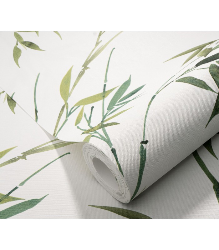 Papier peint Erismann, Collection Martinique - Intissé grainé, Décor : BAMBOU TON MARRON