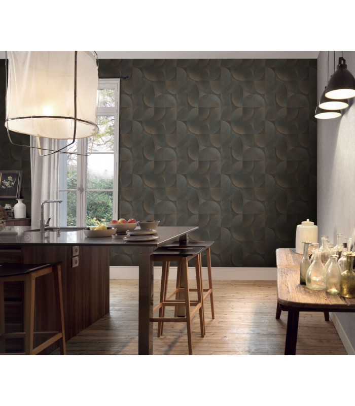 Papier peint Erismann, Collection Martinique - Intissé grainé, Décor : HARMONY MARRON