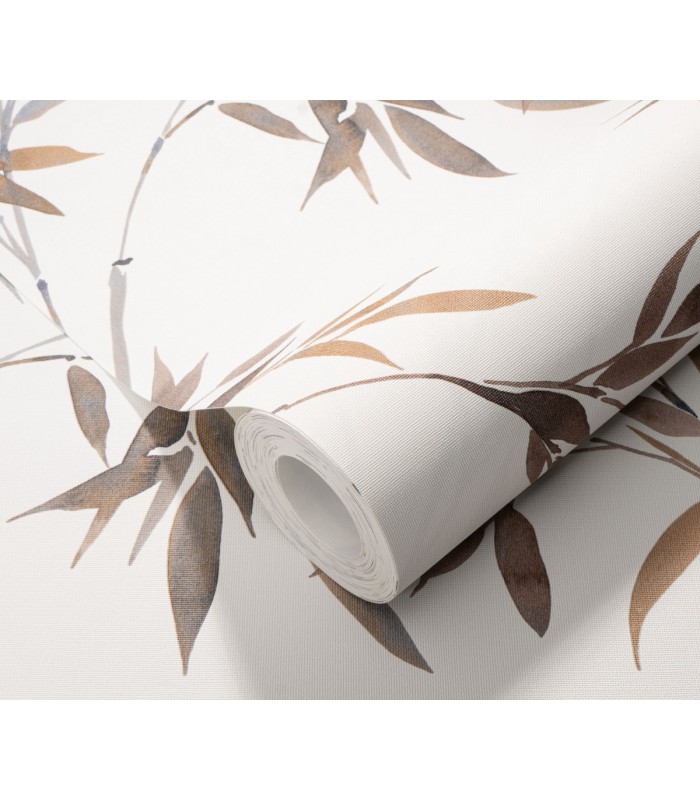 Papier peint Erismann, Collection Martinique - Intissé grainé, Décor : BAMBOU VERT