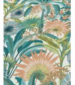 Papier peint Erismann, Collection Martinique - Intissé grainé, Décor : EXOTIC BLEU TURQUOISE