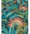 Papier peint Erismann, Collection Martinique - Intissé grainé, Décor : EXOTIC BLEU FONCE