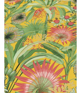 Papier peint Erismann, Collection Martinique - Intissé grainé, Décor : EXOTIC JAUNE