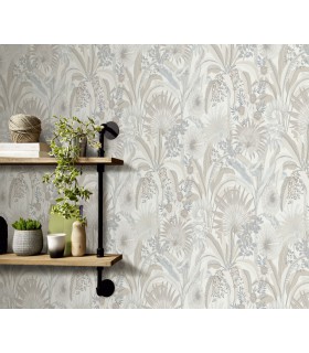 Papier peint Erismann, Collection Martinique - Intissé grainé, Décor : EXOTIC BEIGE