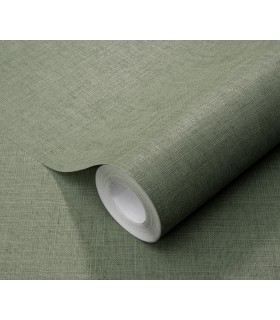 Papier peint Erismann - La Terrasse uni effet textile vert sauge - 1026207