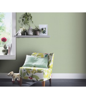 Papier peint Erismann - La Terrasse uni effet textile vert clair - 1026235