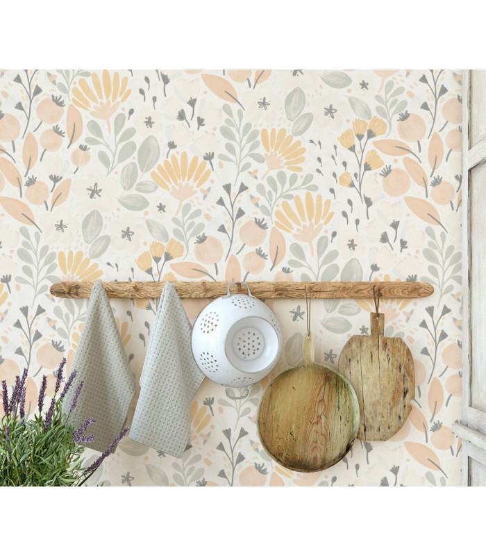 Papier peint Erismann - La Terrasse floral beige - 1051805