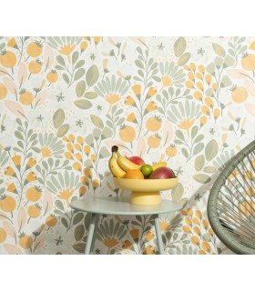 Papier peint Erismann - La Terrasse floral jaune - 1051807