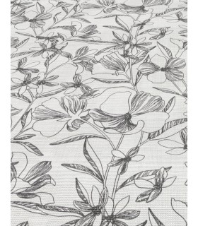 Papier peint Erismann - La Terrasse floral - noir et blanc - 1051915