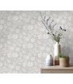 Papier peint Erismann - La Terrasse floral - Gris clair - 1051910