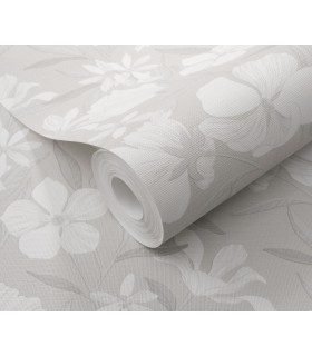 Papier peint Erismann - La Terrasse floral - Gris clair - 1051910
