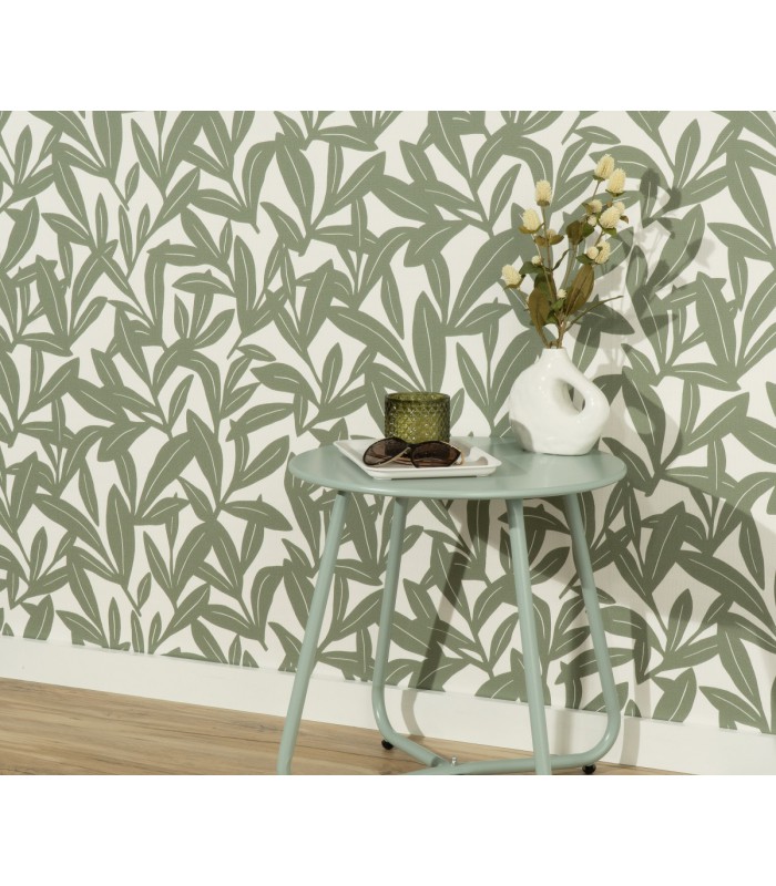 Papier peint Erismann - La Terrasse - feuillage vert sauge - 1052107