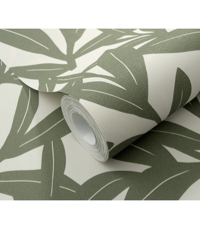 Papier peint Erismann - La Terrasse - feuillage vert sauge - 1052107