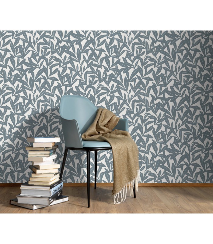 Papier peint Erismann - La Terrasse feuillage bleu gris - 1052108
