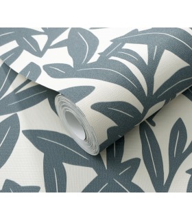 Papier peint Erismann - La Terrasse feuillage bleu gris - 1052108