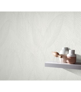 Papier peint Erismann, Collection Martinique - Intissé grainé, Décor : RETREAT BLANC