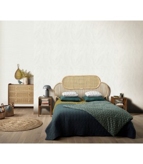 Papier peint Erismann, Collection Martinique - Intissé grainé, Décor : RETREAT BLANC