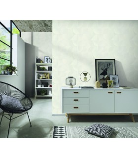 Papier peint Erismann, Collection Martinique - Intissé grainé, Décor : HARMONY BLANC