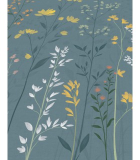 Papier peint Erismann - La Terrasse floral - Bleu gris - 220550101