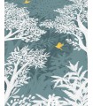 Papier peint Erismann - La Terrasse végétal - Décor végétal bleu vert - 220510101