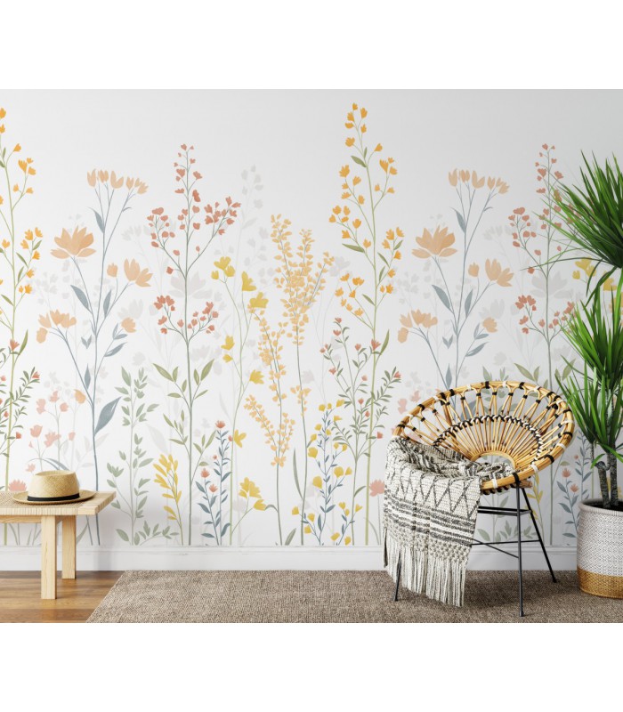 Papier peint Erismann - La Terrasse floral - Fleurs jaune - 220540101