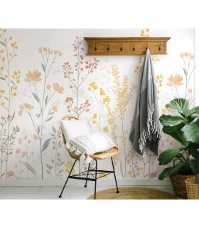 Papier peint Erismann - La Terrasse floral - Fleurs jaune - 220540101