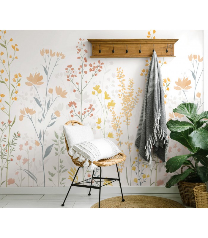 Papier peint Erismann - La Terrasse floral - Fleurs jaune - 220540101
