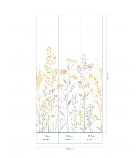 Papier peint Erismann - La Terrasse floral - Fleurs jaune - 220540101