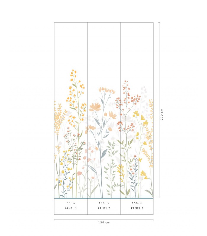 Papier peint Erismann - La Terrasse floral - Fleurs jaune - 220540101