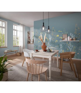Papier peint Erismann - La Terrasse floral - Bleu gris - 220550101