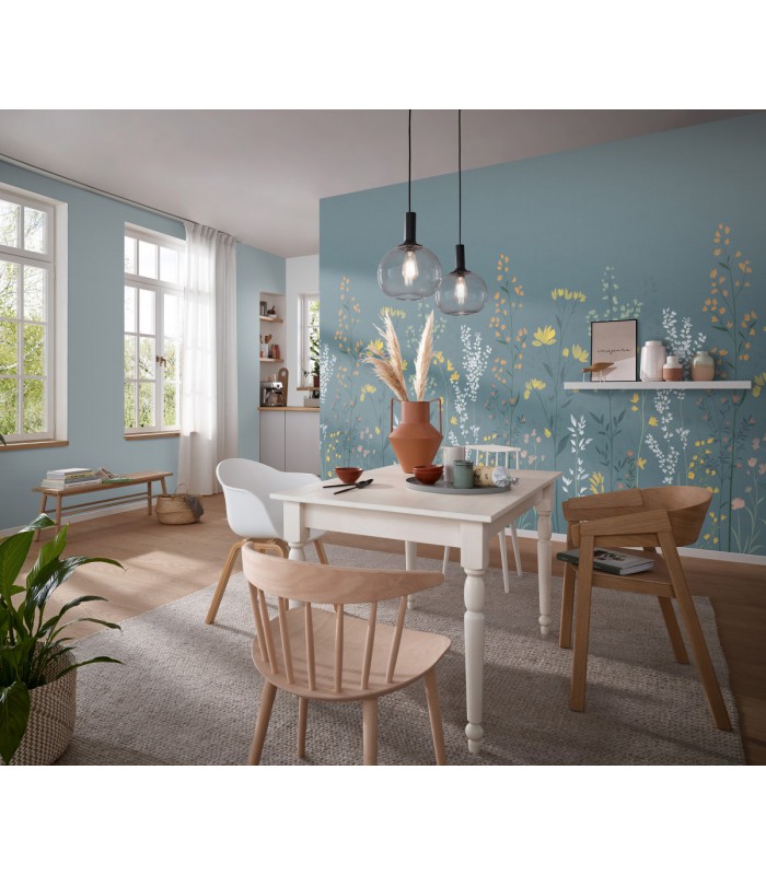 Papier peint Erismann - La Terrasse floral - Bleu gris - 220550101