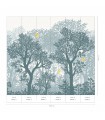 Papier peint Erismann - La Terrasse végétal - Décor végétal bleu gris -  220500101