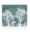 Papier peint Erismann - La Terrasse végétal - Décor végétal bleu vert - 220510101