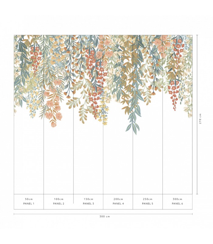 Papier peint Erismann - La Terrasse floral - Décor Floral panoramique - 220530101
