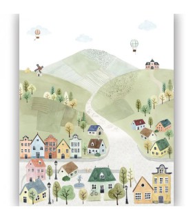 Panoramique WELCOME TO THE VILLAGE MULTICO L 200x310 - Collection ONCE UPON A TIME 2 - CASADECO - Réf. OUTD200713604