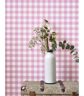 Papier Peint VICHY LILAS - Collection ONCE UPON A TIME 2 - CASADECO - Réf. OUTD89265313