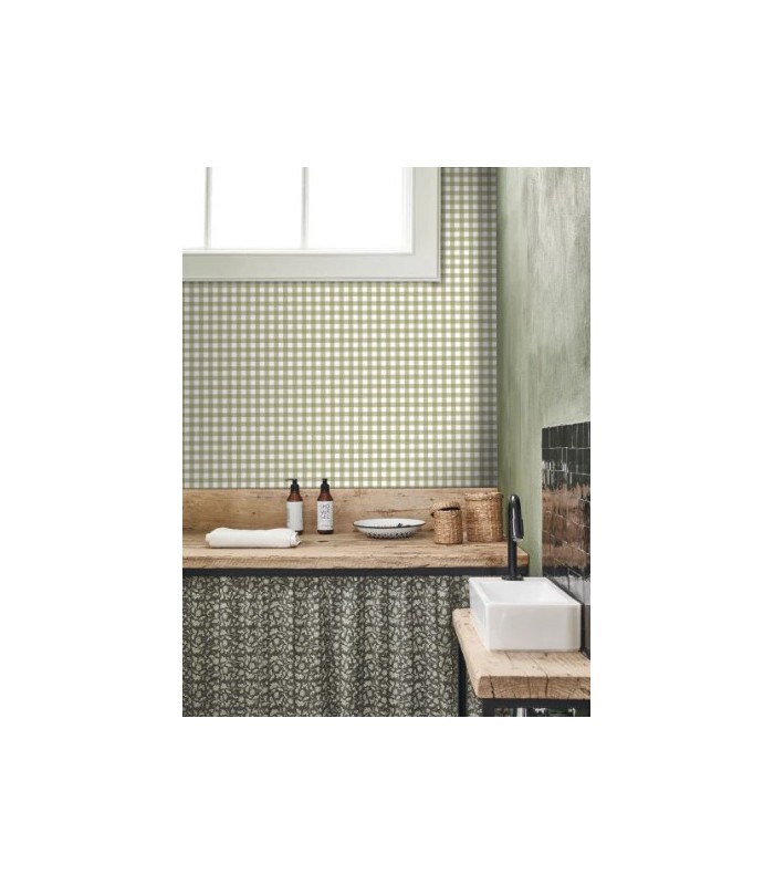 Papier Peint VICHY KAKI - Collection ONCE UPON A TIME 2 - CASADECO - Réf. OUTD89267535