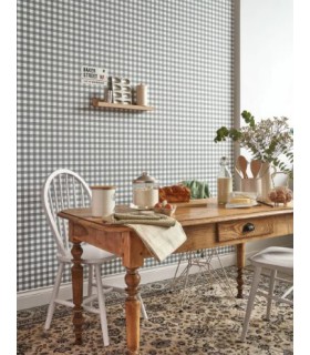 Papier Peint VICHY ANTHRACITE - Collection ONCE UPON A TIME 2 - CASADECO - Réf. OUTD89269419