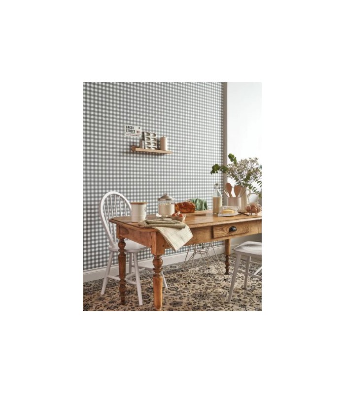 Papier Peint VICHY ANTHRACITE - Collection ONCE UPON A TIME 2 - CASADECO - Réf. OUTD89269419